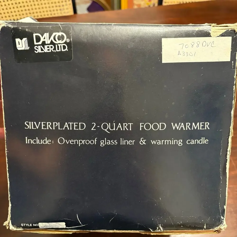 Vintage International Silver Co. 2-Quart Chafing Dish Food Warmer 7088DVC NIB